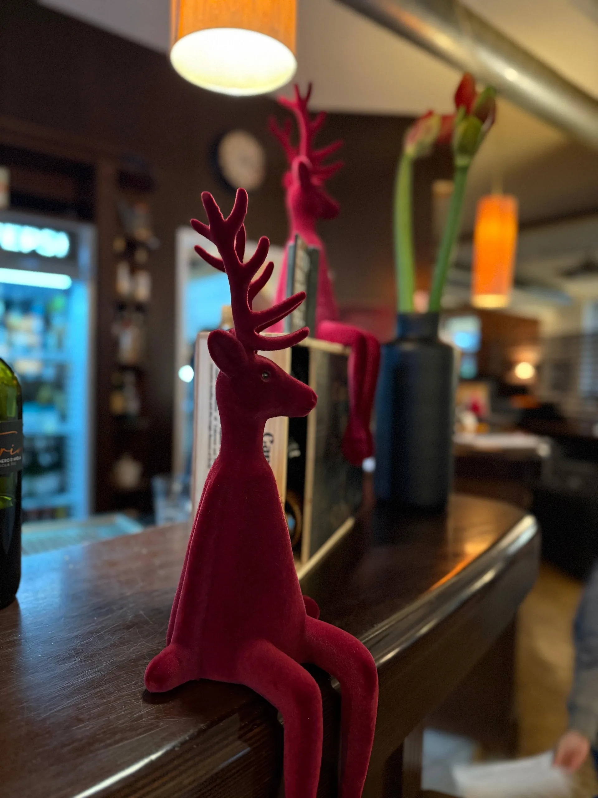 Weihnachtsdeko mit Samthirschen im Mama Mia
